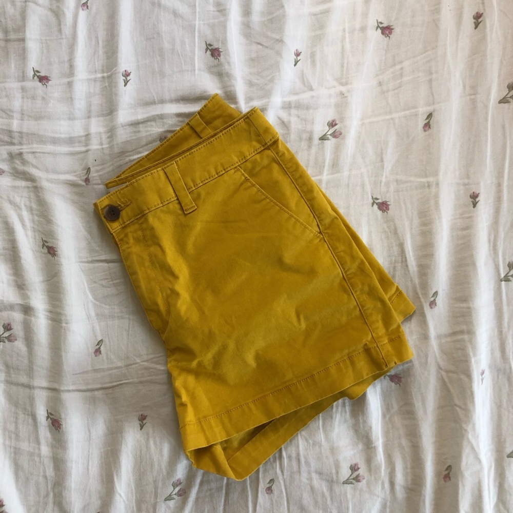 Yellow High Waisted Shorts